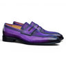 Carrucci Shoes Patina Finished Penny Loafer in Purple #color_ Purple