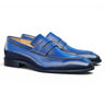 Carrucci Shoes Patina Finished Penny Loafer in Navy #color_ Navy