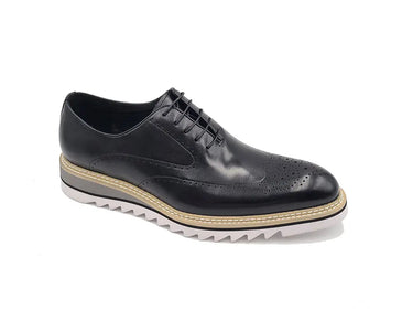 Carrucci Patina Wing-tip Oxford Medallion Shoe