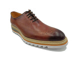 Carrucci Patina Wing-tip Oxford Medallion Shoe