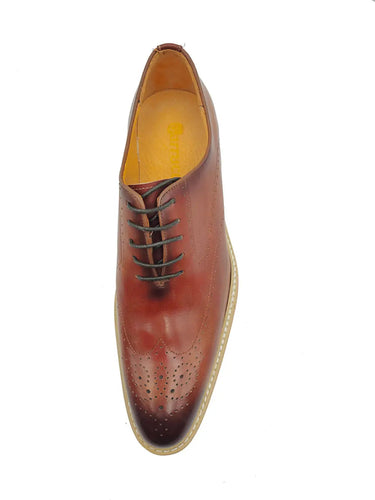Carrucci Patina Wing-tip Oxford Medallion Shoe