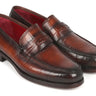Paul Parkman Croco-Embossed Calfskin Penny Loafers in Brown