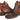 Paul Parkman Croco-Textured Calfskin Handmade Zipper Boots in Brown Burnished in #color_
