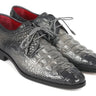 Paul Parkman Crocodile Embossed Calfskin Derby Shoes in Gray