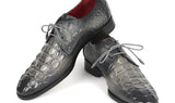 Paul Parkman Crocodile Embossed Calfskin Derby Shoes in Gray