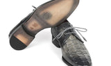 Paul Parkman Crocodile Embossed Calfskin Derby Shoes in Gray