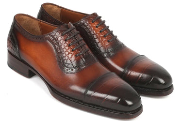 Paul Parkman Goodyear Welted Cap Toe Oxfords in Brown