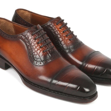 Paul Parkman Goodyear Welted Cap Toe Oxfords in Brown in #color_