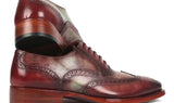 Paul Parkman Goodyear Welted Men's Two Tone Wingtip Oxfords in Green & Bordeaux