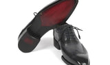 Paul Parkman Goodyear Welted Men's Wingtip Oxfords in Black & Gray