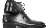 Paul Parkman Goodyear Welted Men's Wingtip Oxfords in Black & Gray