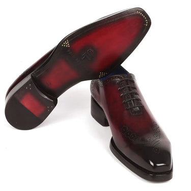 Paul Parkman Goodyear Welted Punched Oxfords in Bordeaux in #color_