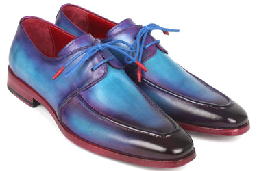 Paul Parkman Men's Apron Derby Shoes in Turquoise & Purple