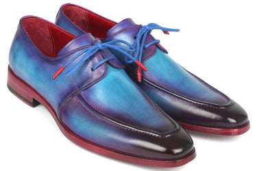 Paul Parkman Men's Apron Derby Shoes in Turquoise & Purple