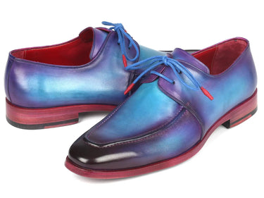 Paul Parkman Men's Apron Derby Shoes in Turquoise & Purple
