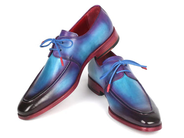 Paul Parkman Men's Apron Derby Shoes in Turquoise & Purple