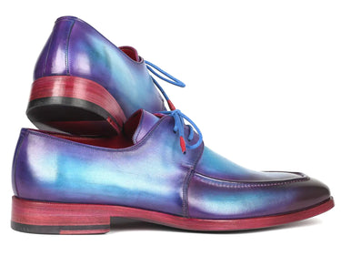 Paul Parkman Men's Apron Derby Shoes in Turquoise & Purple