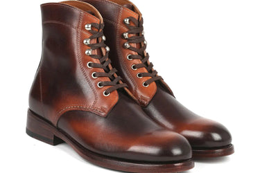 Paul Parkman Men's Burnished Leather Boots in Brown