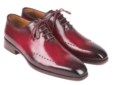 Paul Parkman Men's Burnished Wingtip Oxfords in Bordeaux