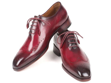Paul Parkman Men's Burnished Wingtip Oxfords in Bordeaux