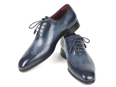 Paul Parkman Men's Burnished Wingtip Oxfords in Navy