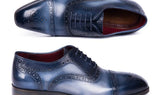 Paul Parkman Men's Cap Toe Oxfords in Blue & Navy