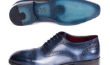Paul Parkman Men's Cap Toe Oxfords in Blue & Navy