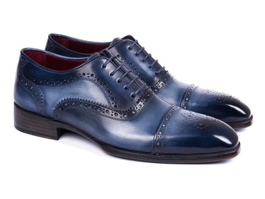Paul Parkman Men's Cap Toe Oxfords in Blue & Navy