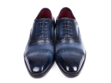 Paul Parkman Men's Cap Toe Oxfords in Blue & Navy