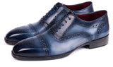 Paul Parkman Men's Cap Toe Oxfords in Blue & Navy