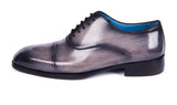 Paul Parkman Men's Cap Toe Oxfords in Gray Burnished