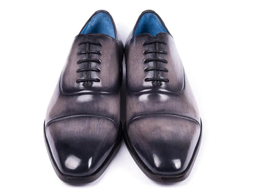 Paul Parkman Men's Cap Toe Oxfords in Gray Burnished