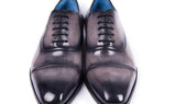 Paul Parkman Men's Cap Toe Oxfords in Gray Burnished