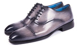 Paul Parkman Men's Cap Toe Oxfords in Gray Burnished