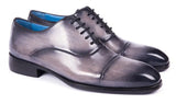 Paul Parkman Men's Cap Toe Oxfords in Gray Burnished