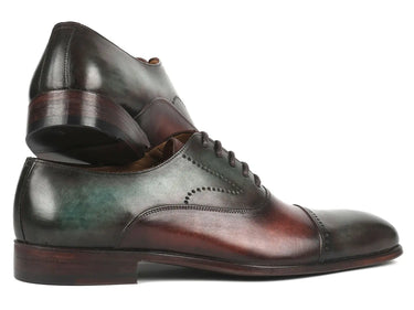 Paul Parkman Men's Cap Toe Oxfords in Green & Brown