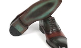 Paul Parkman Men's Cap Toe Oxfords in Green & Brown