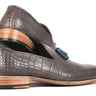 Paul Parkman Men's Crocodile Embossed Calfskin Tassel Loafer in Gray