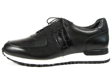 Paul Parkman Men's Floater Leather Sneakers in Black