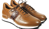 Paul Parkman Men's Floater Leather Sneakers in Cognac