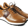 Paul Parkman Men's Floater Leather Sneakers in Cognac