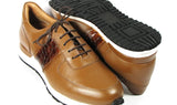 Paul Parkman Men's Floater Leather Sneakers in Cognac