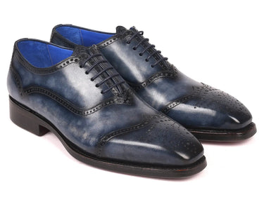 Paul Parkman Men's Goodyear Welted Oxford Shoes in Navy