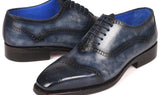 Paul Parkman Men's Goodyear Welted Oxford Shoes in Navy