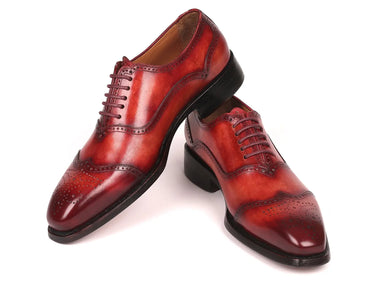 Paul Parkman Men's Goodyear Welted Oxford Shoes in Reddish Brown