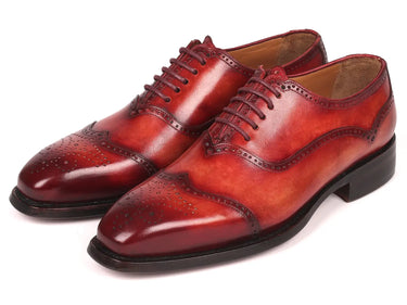 Paul Parkman Men's Goodyear Welted Oxford Shoes in Reddish Brown
