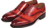 Paul Parkman Men's Goodyear Welted Oxford Shoes in Reddish Brown