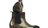 Paul Parkman Men's Handpainted Chelsea Boots Goodyear Welted in Green