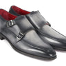 Paul Parkman Men's Leather Double Monkstrap Shoes in Gray