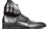 Paul Parkman Men's Leather Double Monkstrap Shoes in Gray